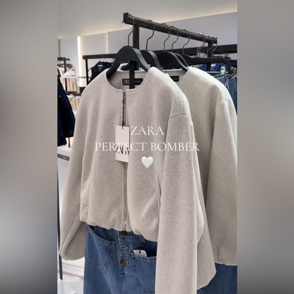 Zara Soft Bomber Jacket with Elastic waist - New - Picture 14 of 17